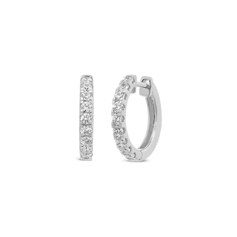 New Brilliance Lab Grown 1.00CTW Diamond Hoop Earrings in Sterling Silver