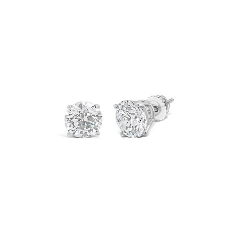 New Brilliance Lab Grown 4.00CTW Diamond Stud Earrings in 14K White Gold