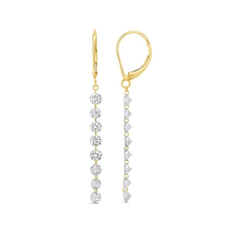 Pierced by Light Lab Grown 3.10CTW Diamond Earrings in 10K Yellow Gold