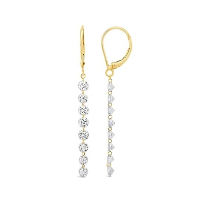 Pierced by Light Lab Grown 3.10CTW Diamond Earrings in 10K Yellow Gold
