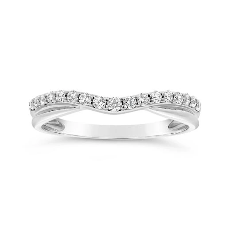 0.25CTW Diamond Contour Band in 14K White Gold