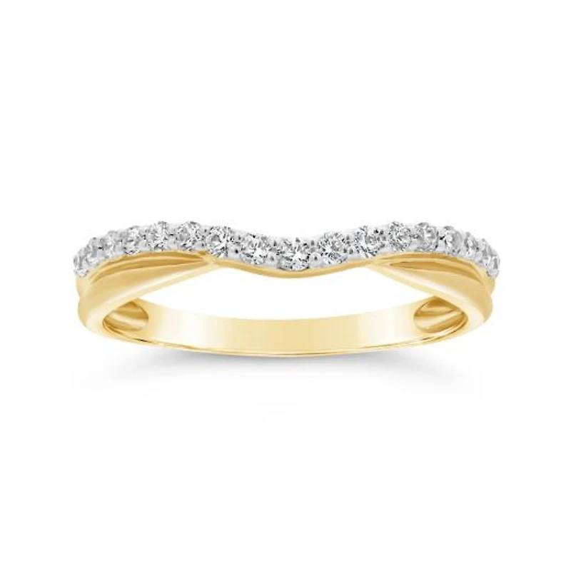 0.25CTW Diamond Contour Band in 14K Yellow Gold