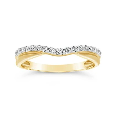 0.25CTW Diamond Contour Band in 14K Yellow Gold