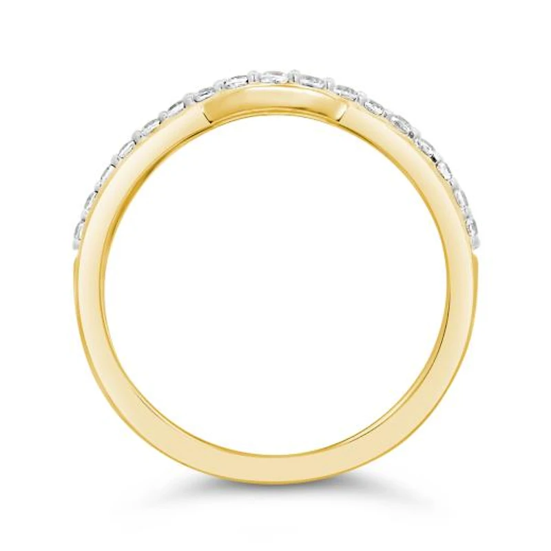 0.25CTW Diamond Contour Band in 14K Yellow Gold