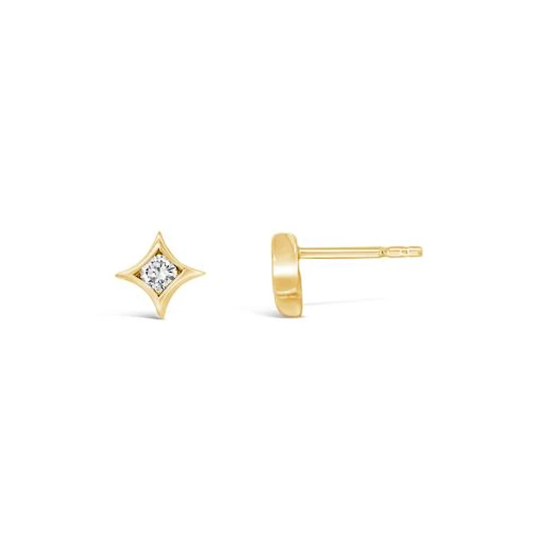 New Brilliance Lab Grown 0.25CTW Diamond Solitaire Earrings in 10K Yellow Gold