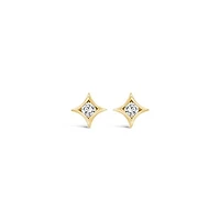 New Brilliance Lab Grown 0.25CTW Diamond Solitaire Earrings in 10K Yellow Gold