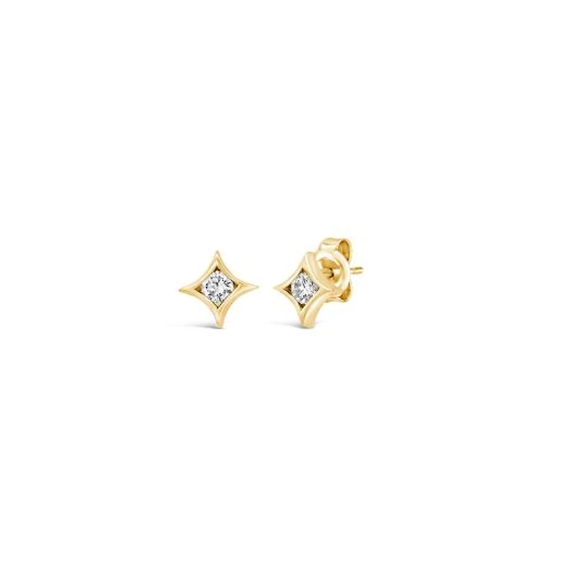 New Brilliance Lab Grown 0.25CTW Diamond Solitaire Earrings in 10K Yellow Gold