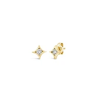 New Brilliance Lab Grown 0.25CTW Diamond Solitaire Earrings in 10K Yellow Gold