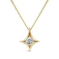 New Brilliance Lab Grown 0.25CT Solitaire Diamond Pendant in 10K Yellow Gold