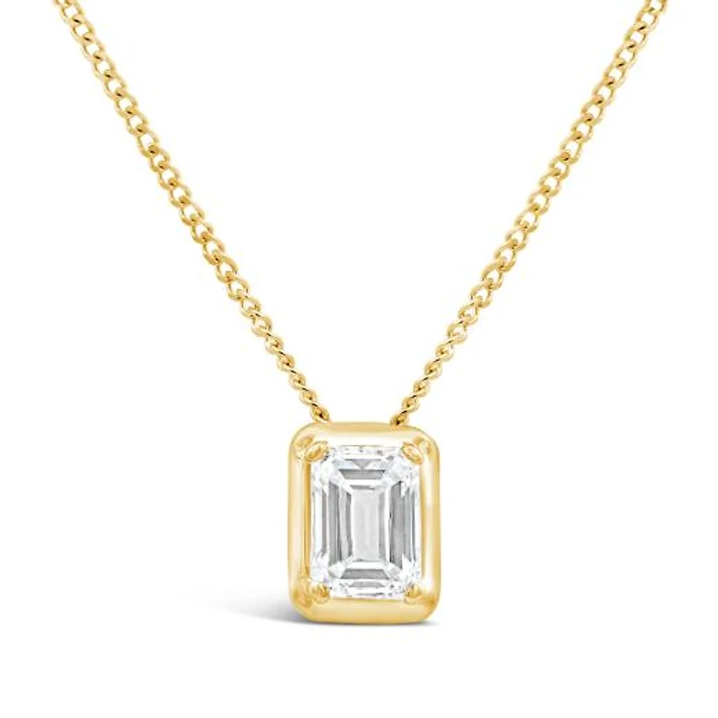 New Brilliance Lab Grown 0.50CT Diamond Solitaire Pendant in 10K Yellow Gold
