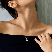 Julianna B Sterling Silver Created Sapphire & 8.5-9MM Pearl Pendant
