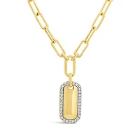 Lab Grown 0.23CTW Diamond Paperclip Necklace in 18K Yellow Gold Vermeil