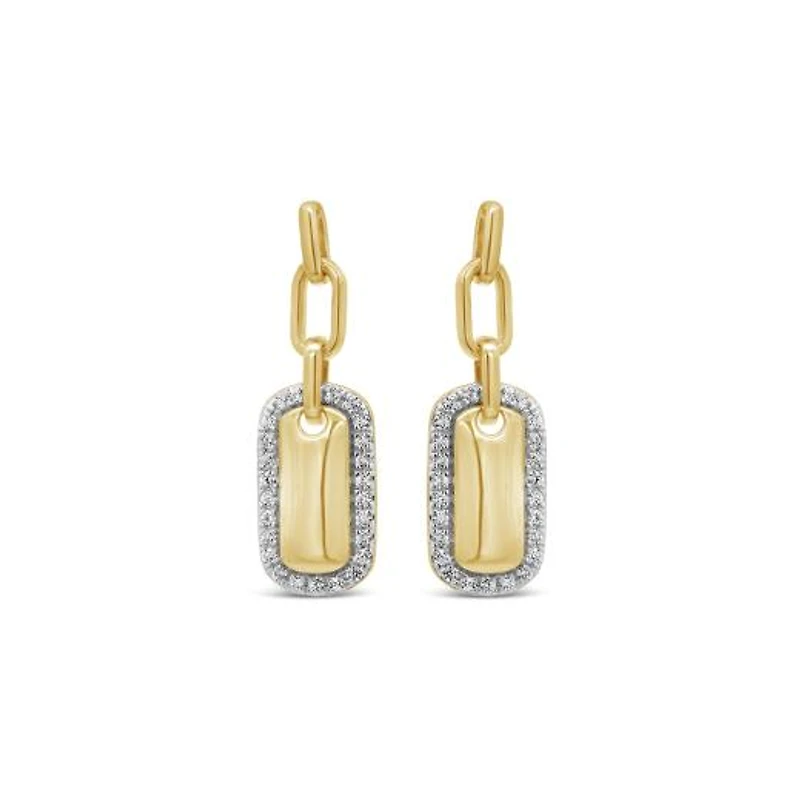Lab Grown 0.29CTW Diamond Drop Earrings in 18K Yellow Gold Vermeil