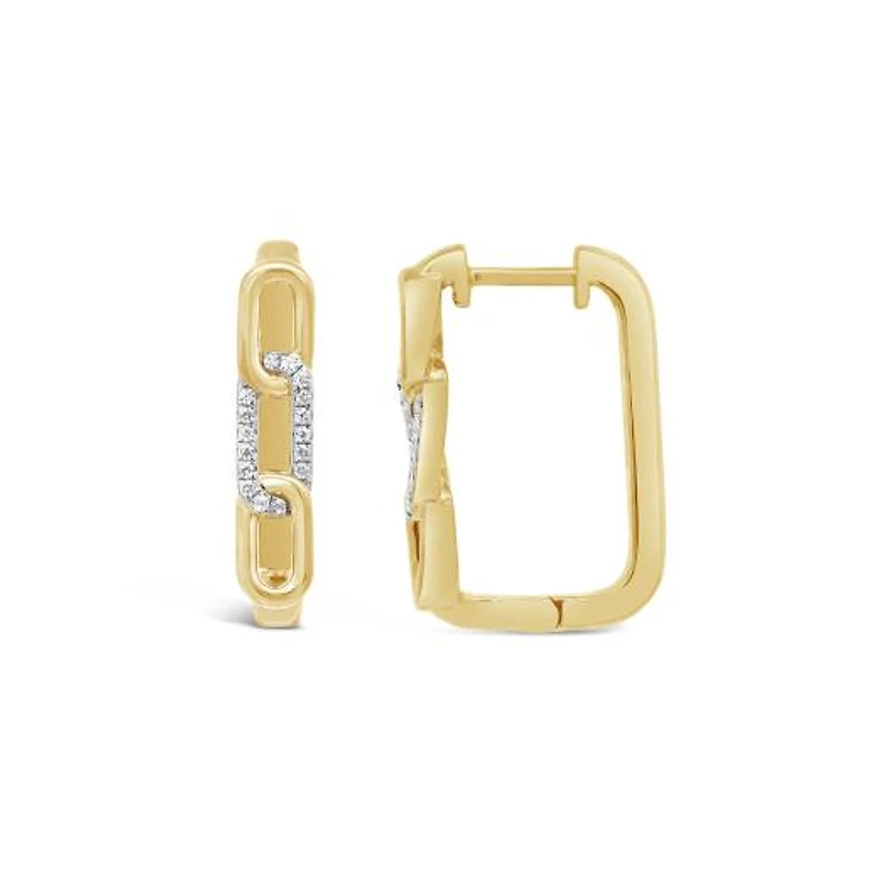 Lab Grown 0.18CTW Diamond Hoop Earrings in 18K Yellow Gold Vermeil