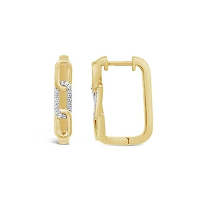 Lab Grown 0.18CTW Diamond Hoop Earrings in 18K Yellow Gold Vermeil