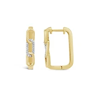 Lab Grown 0.18CTW Diamond Hoop Earrings in 18K Yellow Gold Vermeil