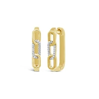 Lab Grown 0.18CTW Diamond Hoop Earrings in 18K Yellow Gold Vermeil