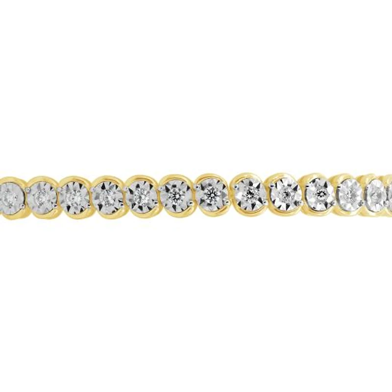 Lab Grown 2.00CTW Diamond Tennis Bracelet in 18K Yellow Gold Vermeil