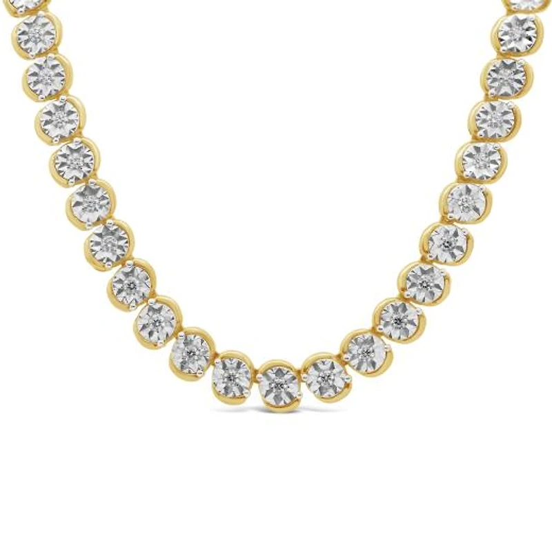 Lab Grown 3.00CTW Diamond Necklace in 18K Yellow Gold Vermeil