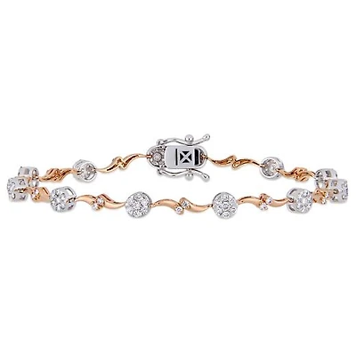 Julianna B 0.18CTW Diamond Tennis Bracelet in 14K Rose and White Gold