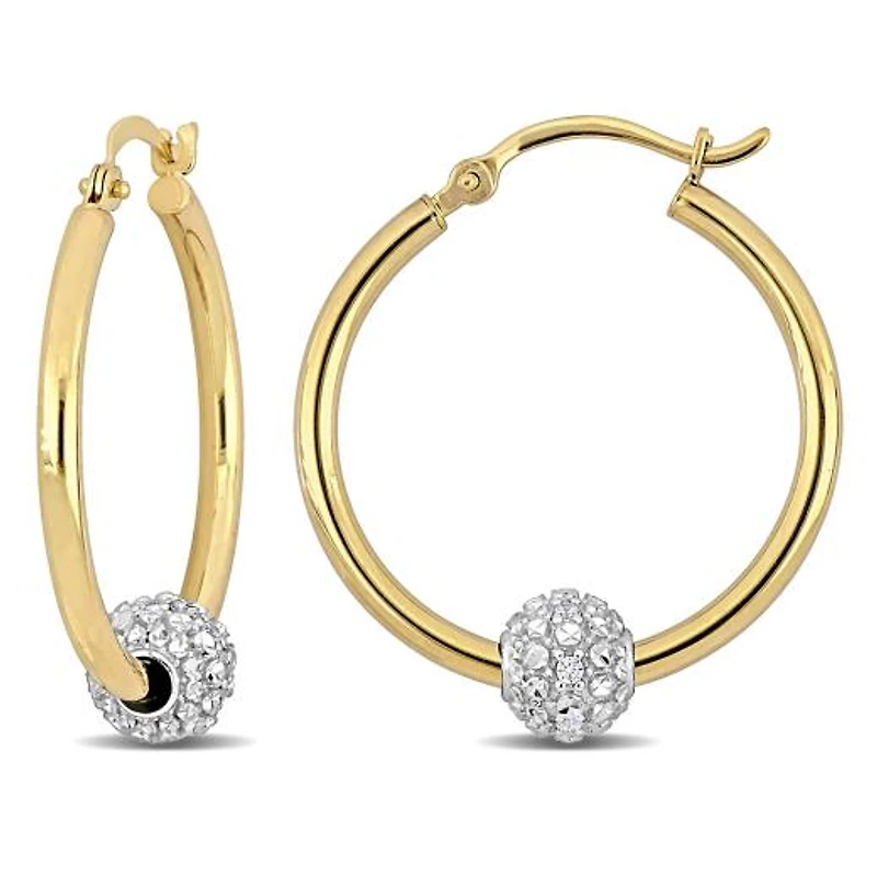 Julianna B Diamond Hoop Earrings in 14K Yellow and White Gold