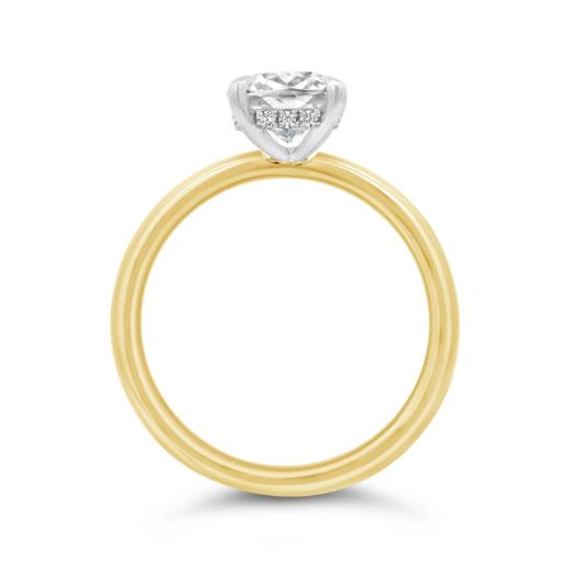 New Brilliance Lab Grown 2.07CTW Cushion Diamond Ring in 14K Yellow & White Gold