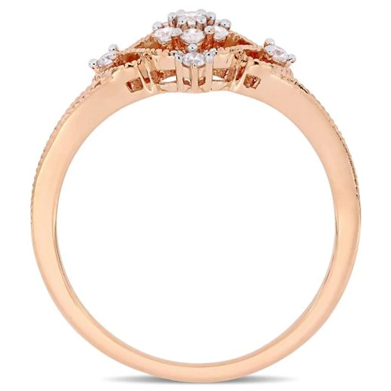 Julianna B 0.17CTW Diamond Cluster Ring in 10K Rose Gold
