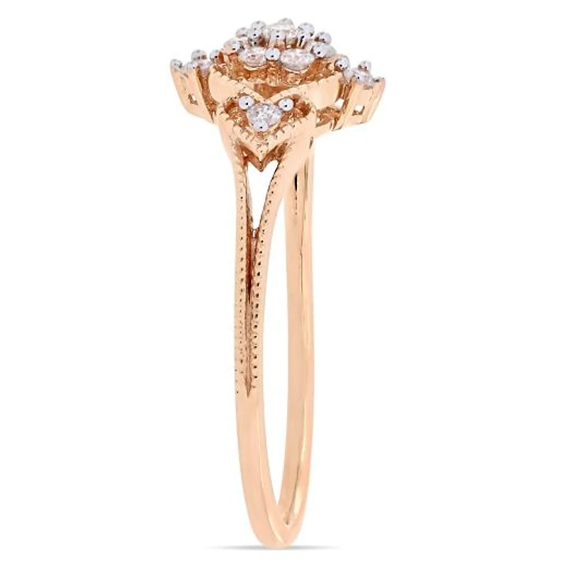 Julianna B 0.17CTW Diamond Cluster Ring in 10K Rose Gold
