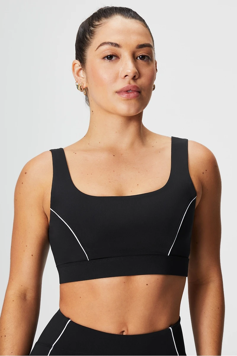 Medium Impact Piped Sports Bra