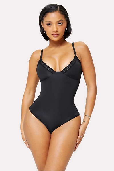 Smoothed Reality Lace Brief Bodysuit