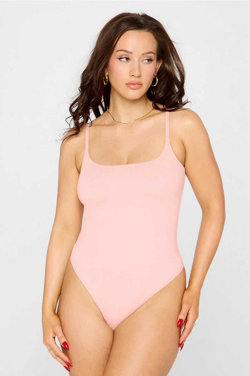 Snug Cotton Strappy Thong Bodysuit