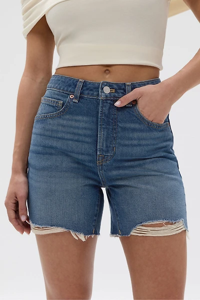 High Rise Denim Shorts 5