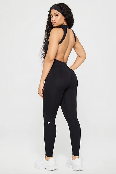 Seamless Scrunch Zip Front Jumpsuit
