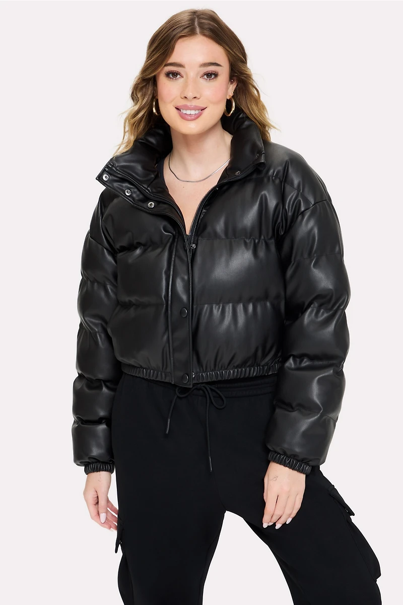 Leatherette Bomber Jacket