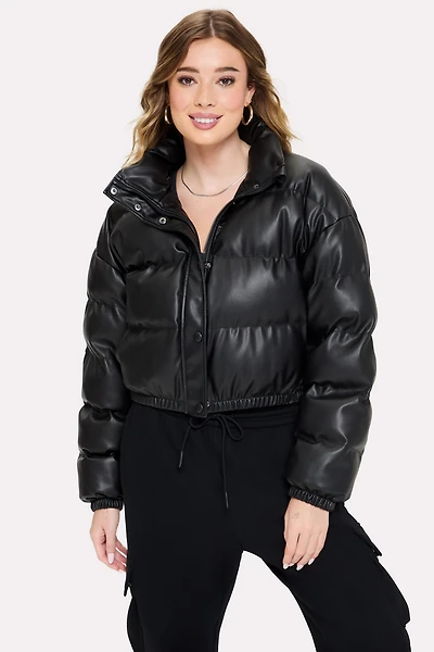 Leatherette Bomber Jacket