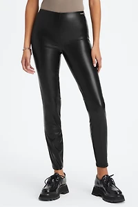 Vegan Leather Pull On Legging