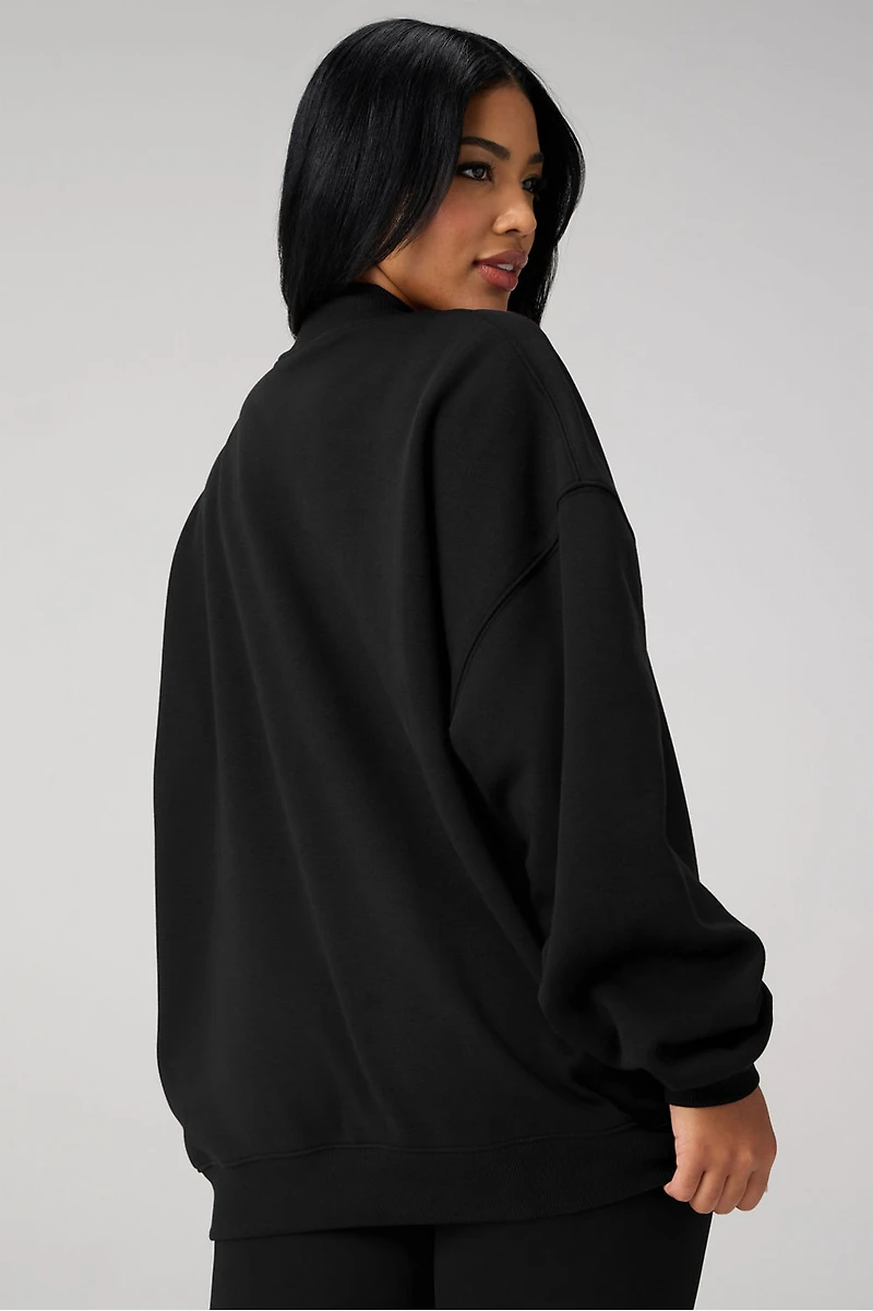 Cozy Fleece Oversized Mock Neck Sweatshirt