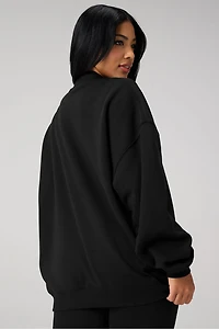 Cozy Fleece Oversized Mock Neck Sweatshirt