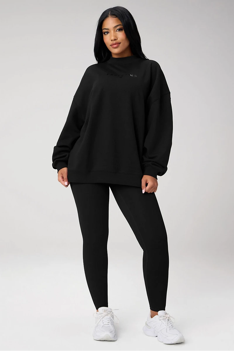 Cozy Fleece Oversized Mock Neck Sweatshirt
