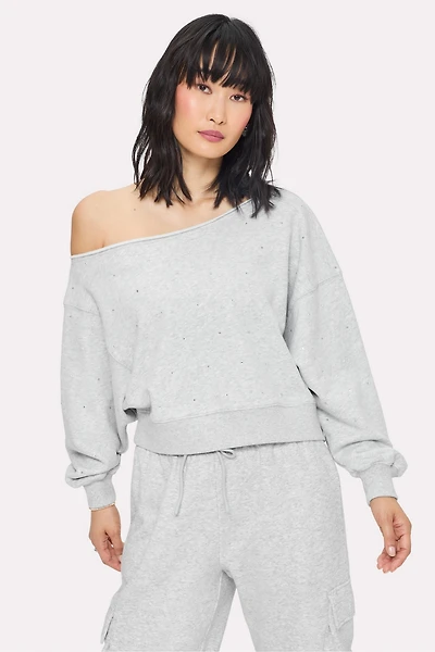 Bling Thing Off-The-Shoulder Sweatshirt