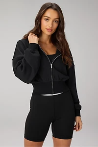 Year Round Terry Cropped Full-Zip Hoodie