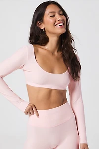 Luxe360 HeatherFlex Long-Sleeve Crop Top