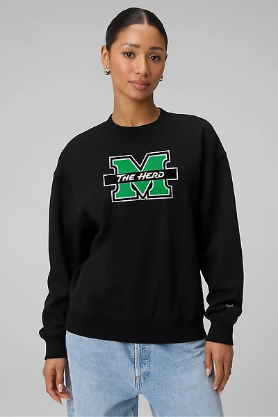 Marshall University Cozy Fleece Crew Neck Sweatshirt
