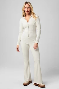 Plush Rib Hooded Jumpsuit