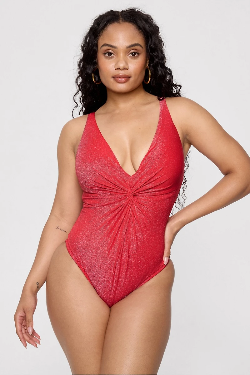 Shaping Swim Luxe Twist Plunge One Piece