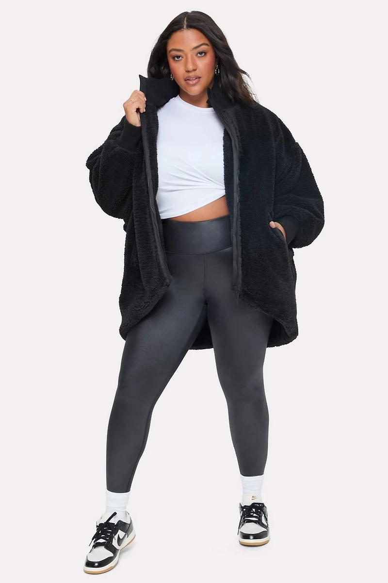 Oversized Teddy Cocoon Jacket