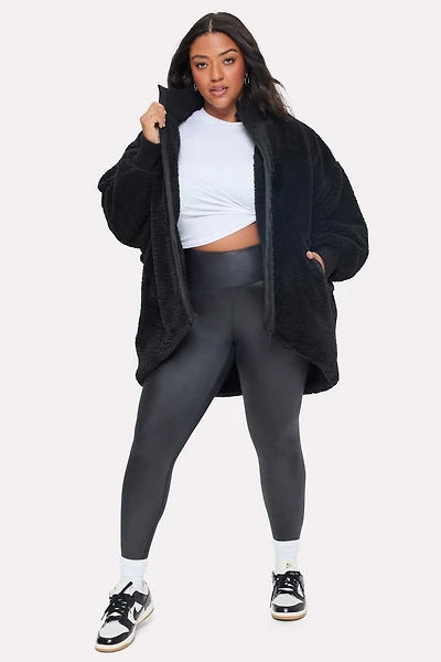 Oversized Teddy Cocoon Jacket