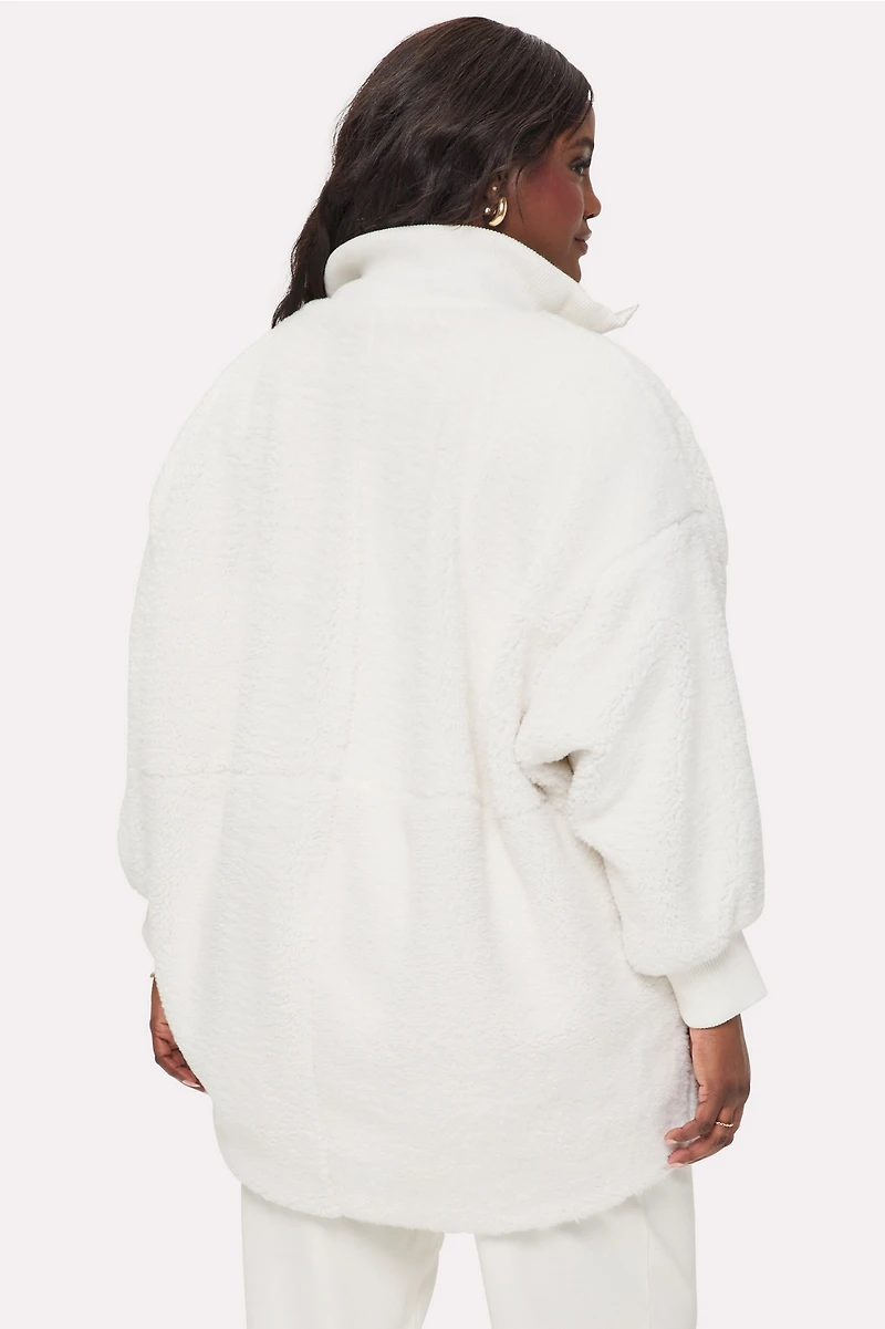 Oversized Teddy Cocoon Jacket