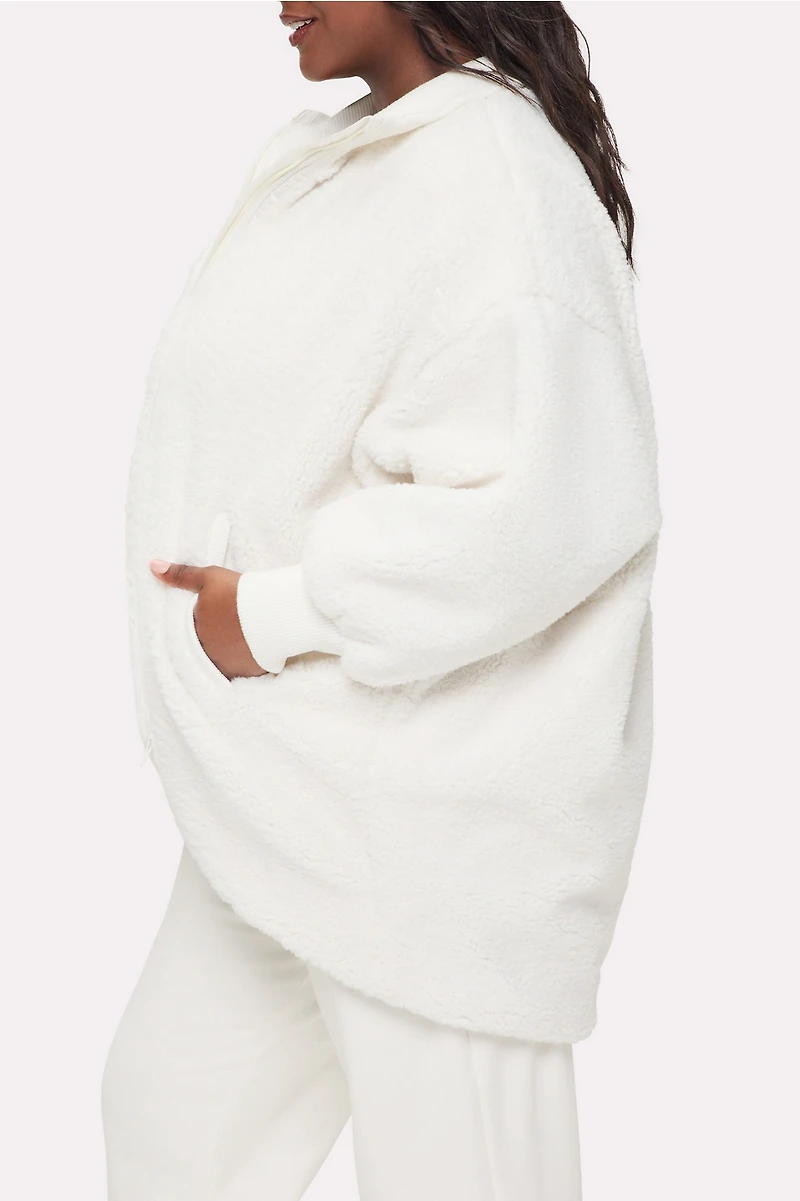 Oversized Teddy Cocoon Jacket