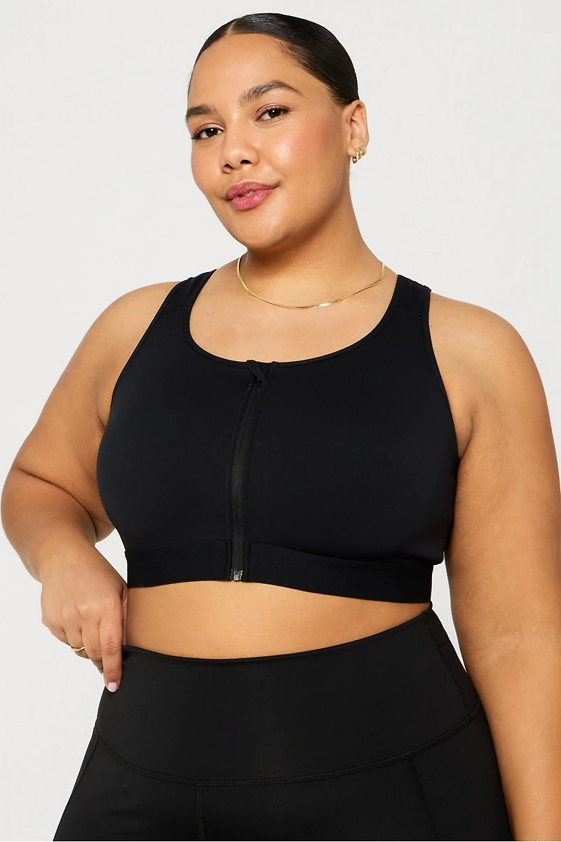 Front Zip High Impact Sports Bra